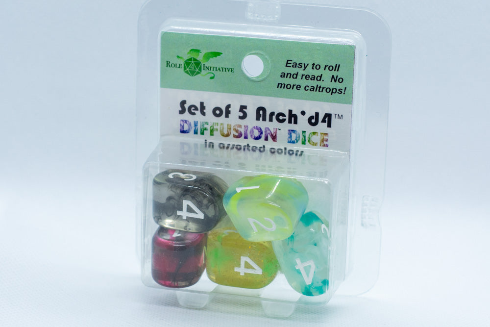Set of 5 Arch'd4 Diffusion Dice in Assorted Colors by R4I