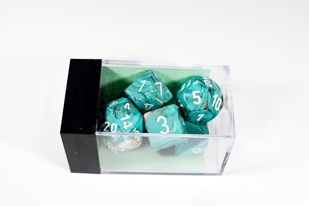 Chessex Marble Polyhedral Oxi-Copper™ (7-Dice/16mm Block/ 12mm/d10s)