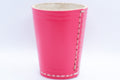 Handmade Leather Dice Cup (Pink) No Lining white thread Simple