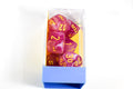 Leaf Fuschia/Yellow Luminary 7-Die Set Lab Dice | Out of Print OOP