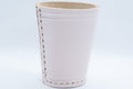 Handmade Leather Dice Cup (White) No Lining white thread Simple