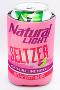 Natural Light Seltzer Cooler  Fits 12 oz Aluminum Can Coozie Catalina Lime Mixer