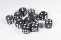 Black with Glitter D6 16mm Pipped Dice (sold by the piece)