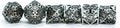 Iron Grey Deadly Arrow Dice | 7-Dice RPG Set High Visibility