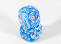 OOP Rare 20mm Blue Mother Of Pearl New RPG DnD with Silver Pips 2 Pack (2) Die