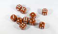 Brown Opaque Dice Set 16mm 6-Sided RPG Magic D&D Unique with White Pips Rolls