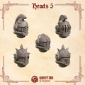 3d Printed Crimson Lords Heads #5 x10 by Greytide Studio