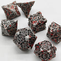 Silver w/Blood Splatter Barbed Strengthened Metal 7-Dice Set
