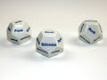 28mm d12 Rock Paper Scissors White/blue (per die)
