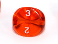 Translucent Polyhedral Orange/white d3 | PT0303 | 3-Sided Dice (sold per die)