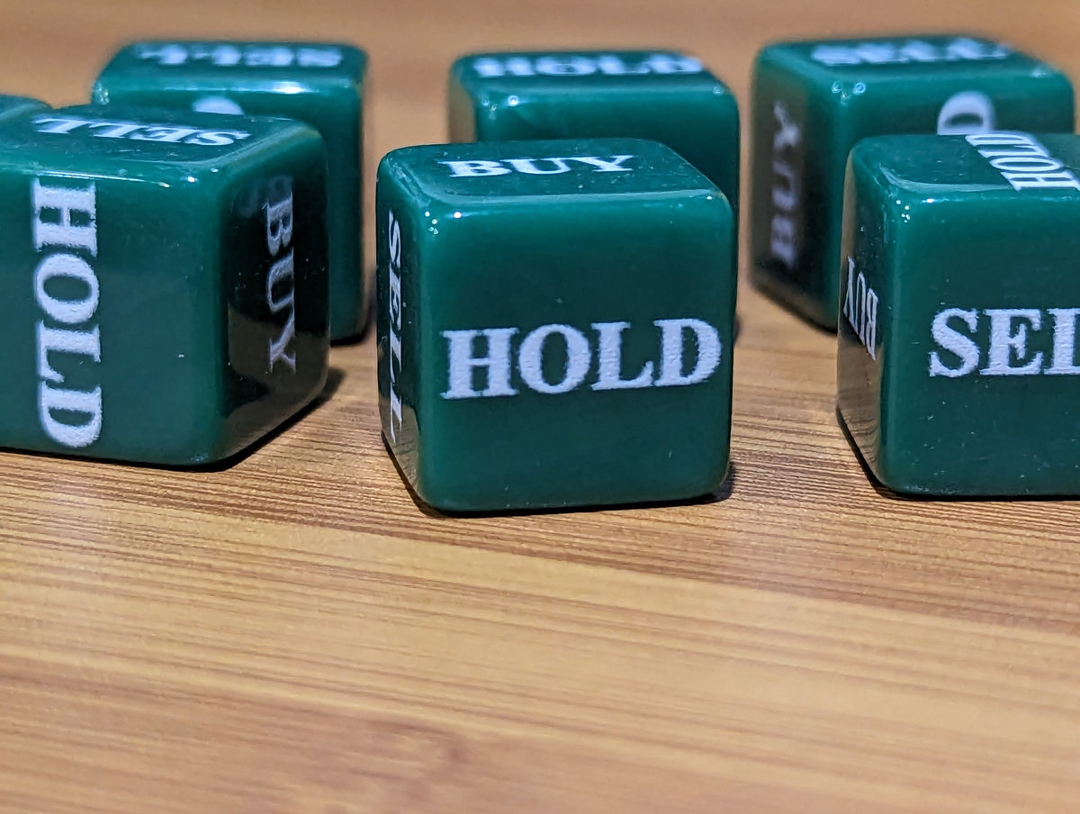 Stocks Dice d6 | Investment Decision Novelty Dice 6-Sided 16mm Funny Dice