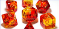 Gemini Polyhedral Red-Yellow/gold 7-Die Lab Dice