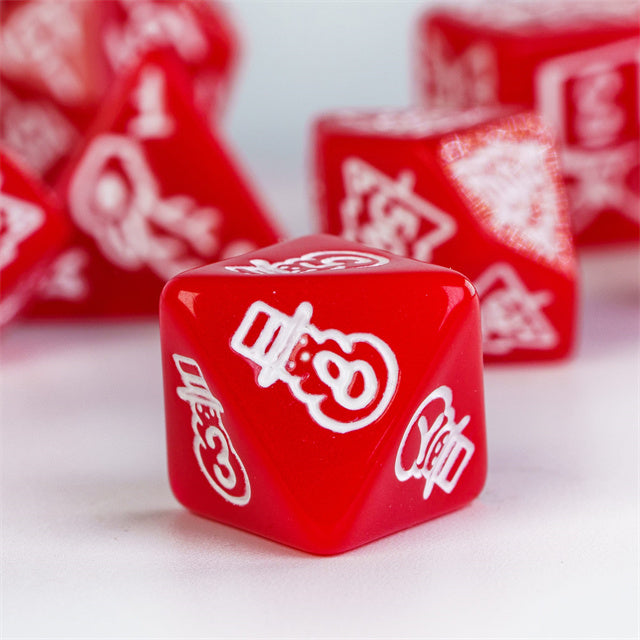 Red Christmas Dice w/White Presents Trees Snowman Holiday Festive