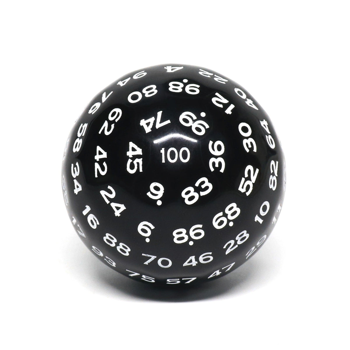 D100-Black Opaque w/white Numbers