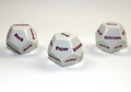 28mm d12 Rock Paper Scissors White/purple | d12 Novelty Dice