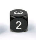 Opaque Black/white 16mm d3 (d6 w/ 1-2-3 twice) Black/white (SOLD PER PIECE)