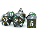 80's Monster Glitter DND Dice (Black,Green,Orange) 7-Dice Dungeons and Dragons Dice