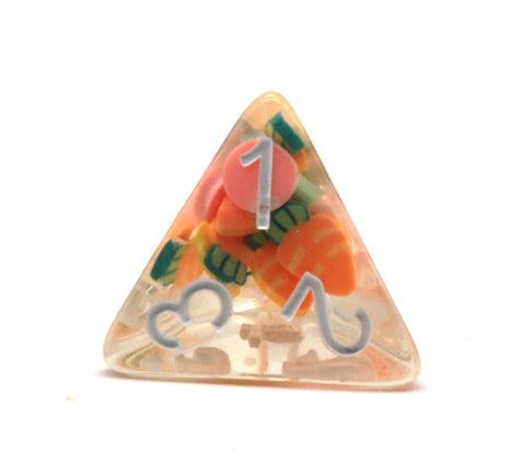Rabbit Meets Carrots Dice Clear Dice w/ Carrots 7-Dice Set Rpg