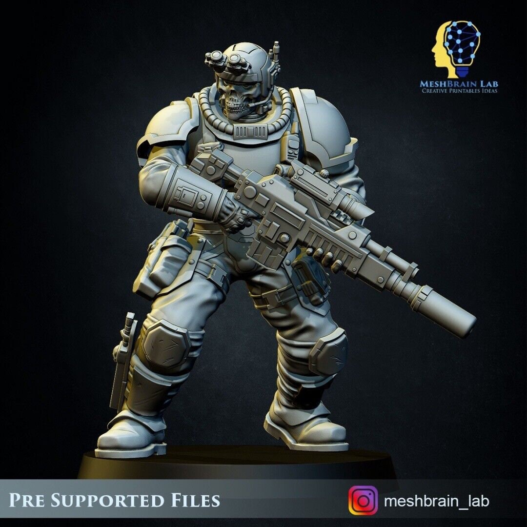 3d Printed Imperial Marine Scout Squad x5 by Meshbrain Labs
