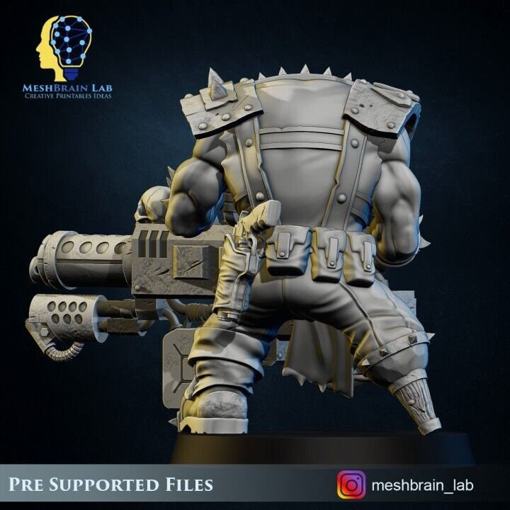 3d Printed Ork Pirate Big Bada Boom Flamethrower by Meshbrain Labs