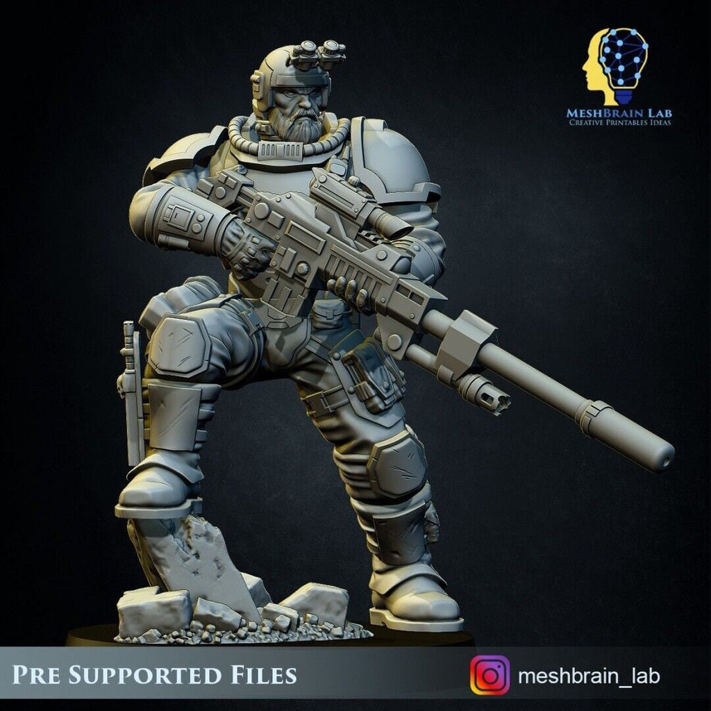 3d Printed Imperial Marine Scout Squad x5 by Meshbrain Labs