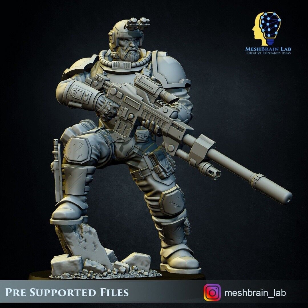3d Printed Imperial Marine Scout Squad x5 by Meshbrain Labs