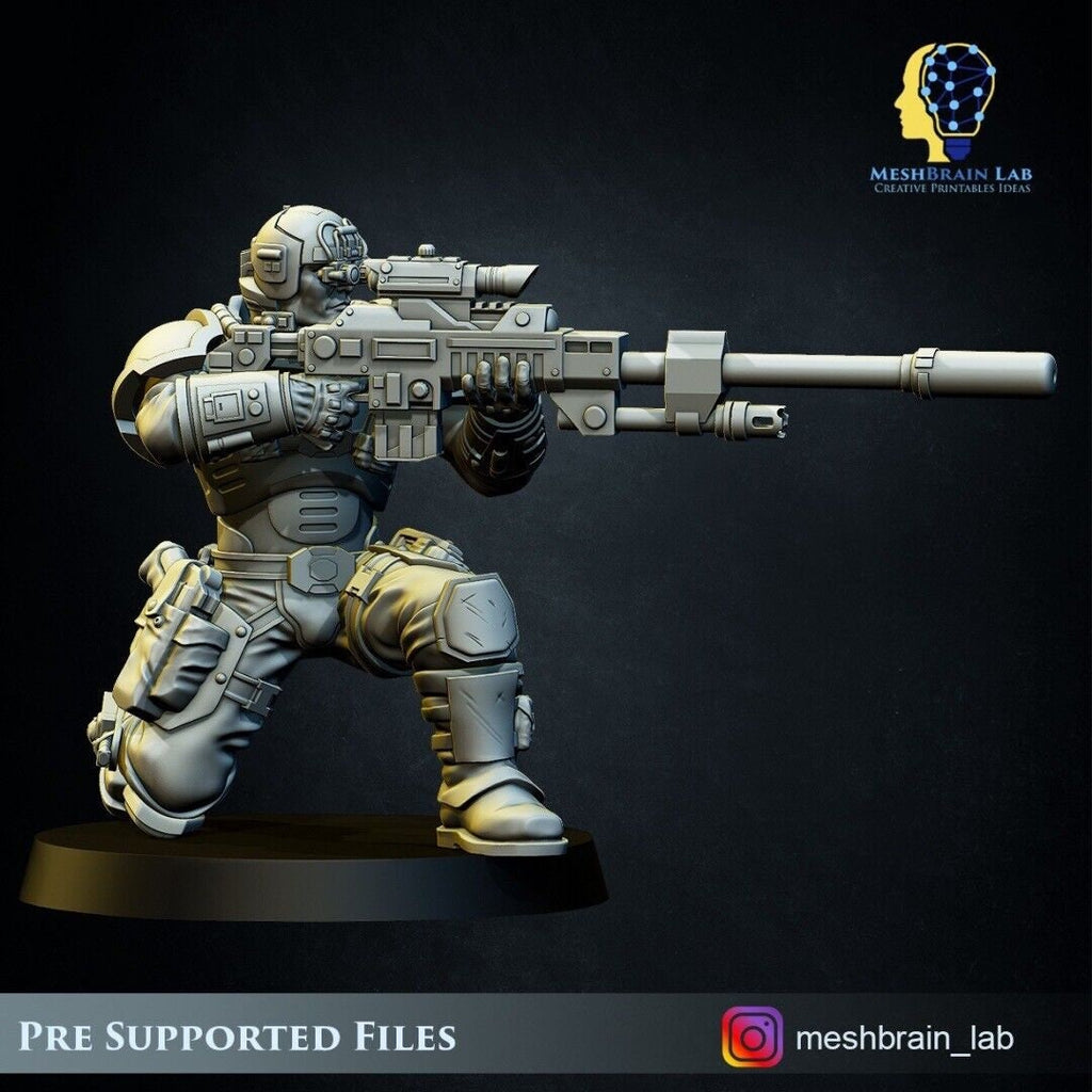3d Printed Imperial Marine Scout Squad x5 by Meshbrain Labs