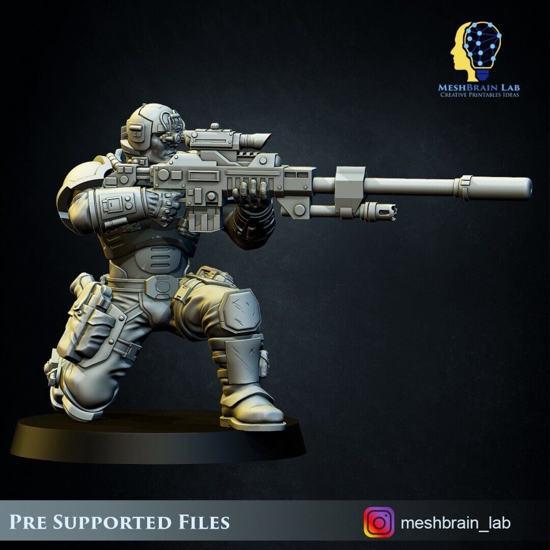 3d Printed Imperial Marine Scout Squad x5 by Meshbrain Labs