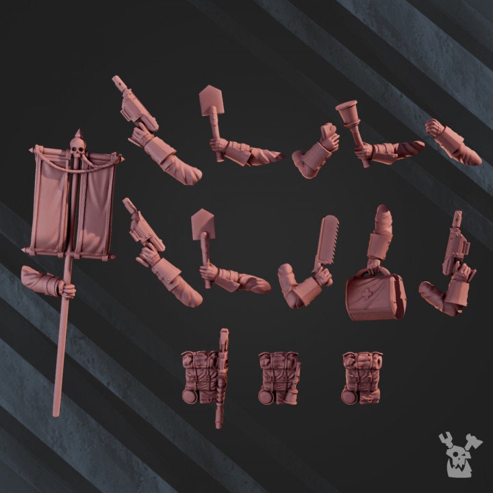 3d Printed 2nd Death Division Infantry Assembly Kit v2 by DakkaDakka