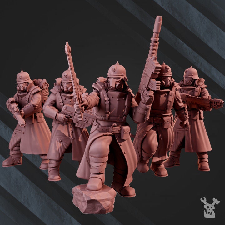 3d Printed 2nd Death Division Infantry Assembly Kit v2 by DakkaDakka