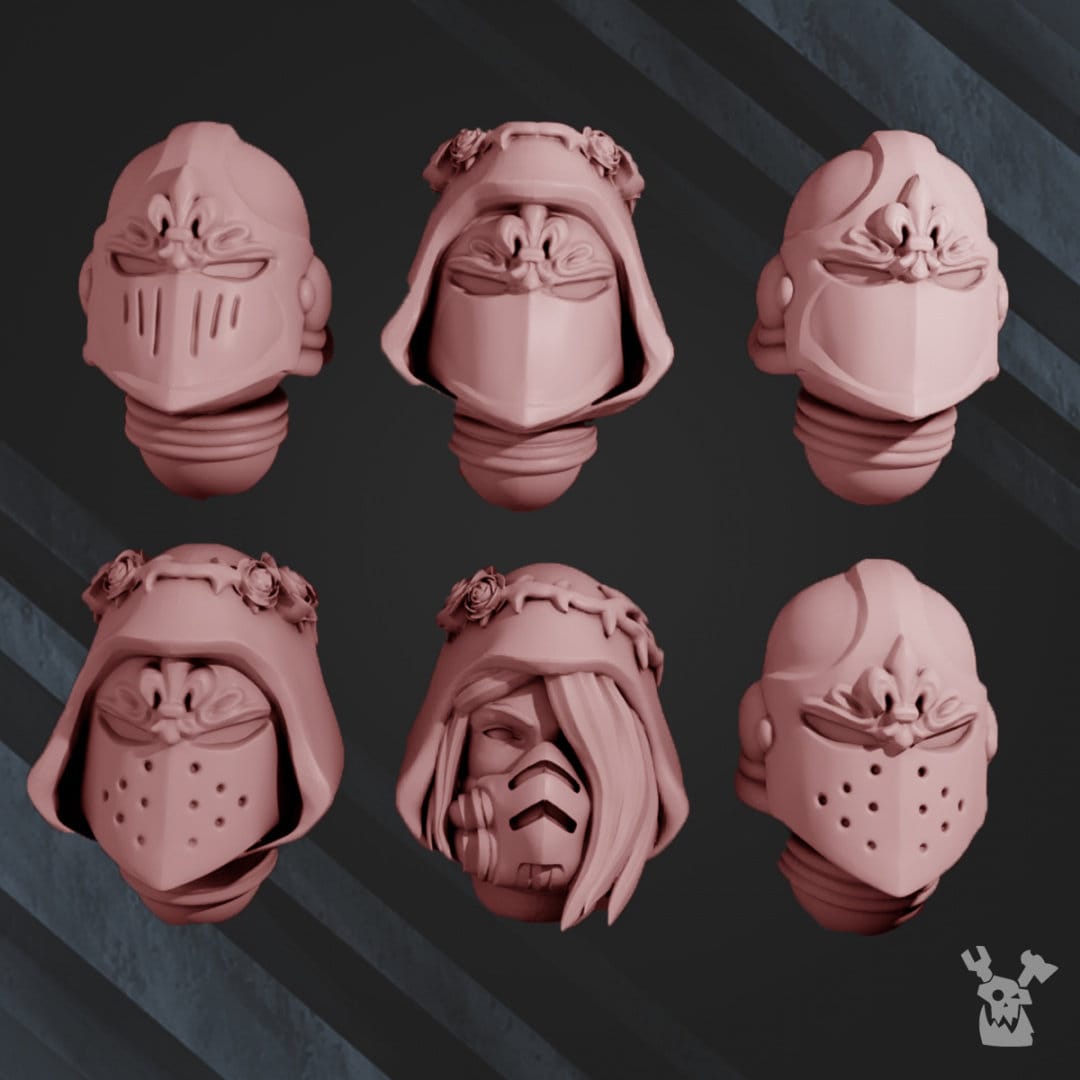 3d Printed War Sisters Bits - Helmet Set x6 by DakkaDakka
