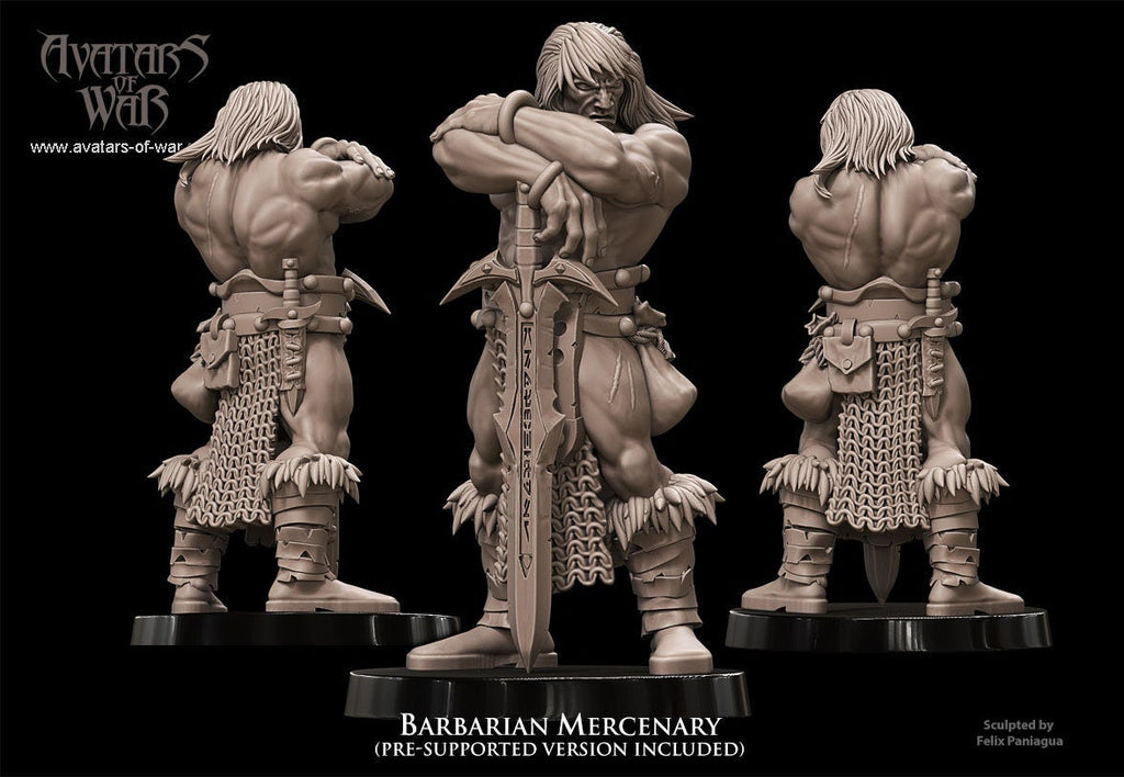 3D printed Barbarian Mercenary by Avatars of War