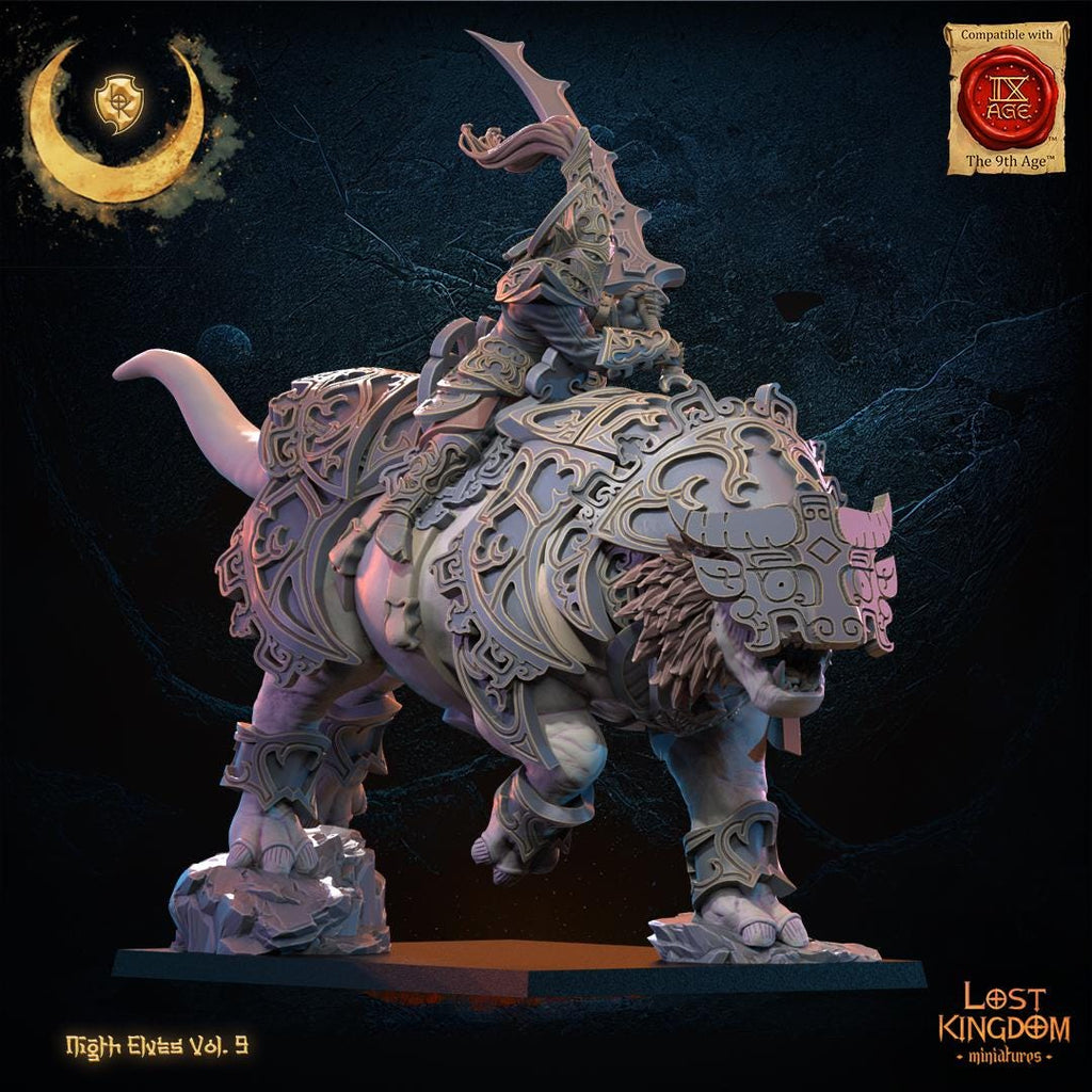 3D Printed Night Elf Hero Beast Rider by Lost Kingdom Miniatures