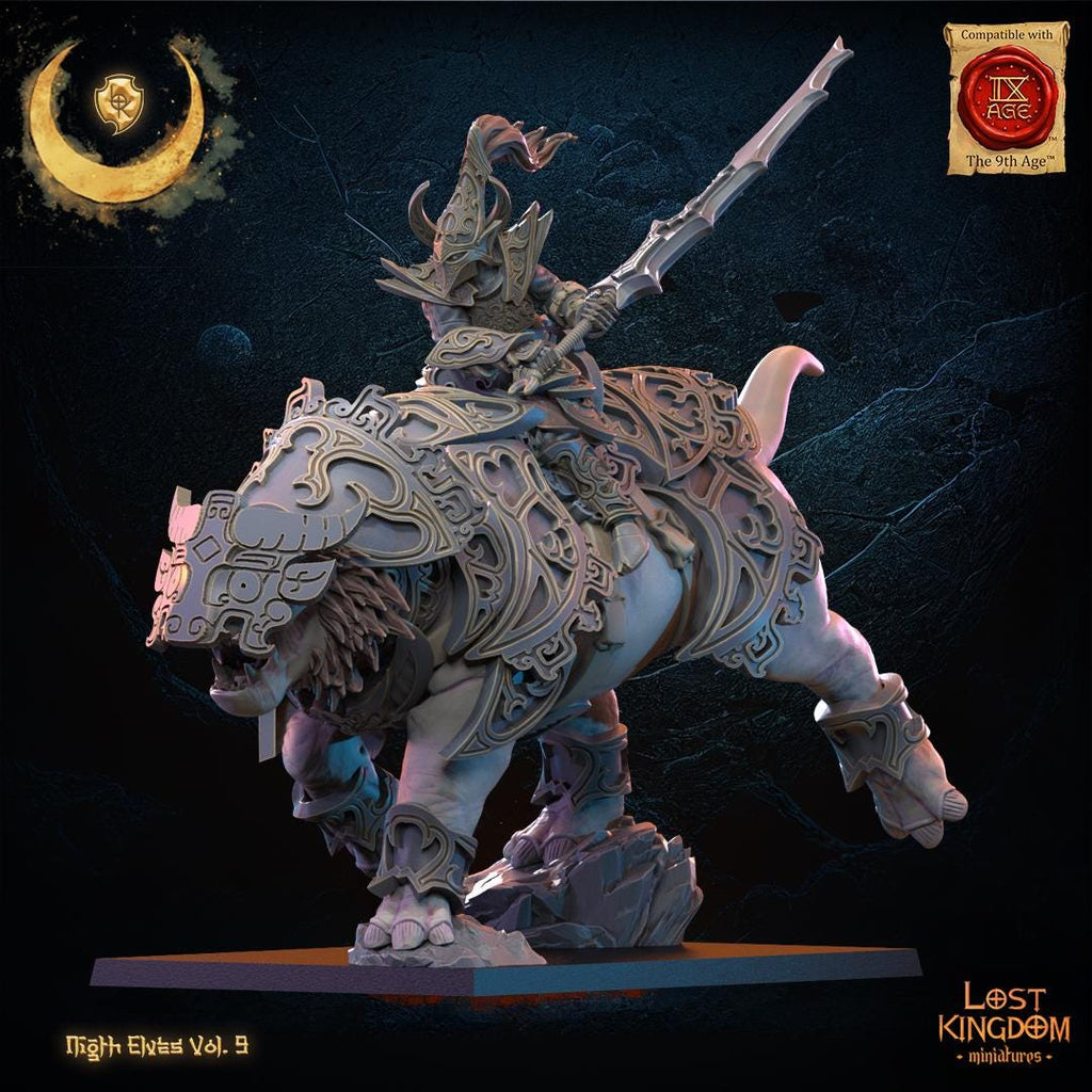 3D Printed Night Elf Hero Beast Rider by Lost Kingdom Miniatures