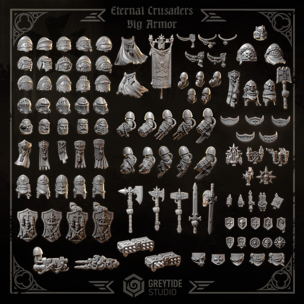 3d Printed Eternal Crusader Shields Upgrade Kit by Greytide Studio