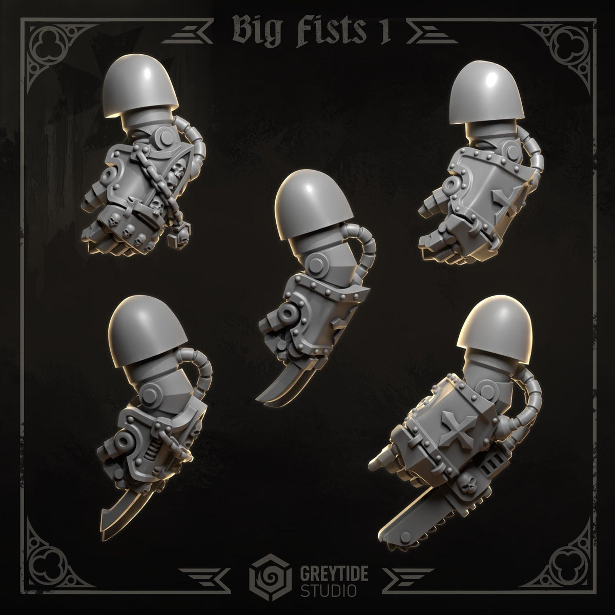 3d Printed Eternal Crusader Big Fists x10 Upgrade Kit by Greytide Studio