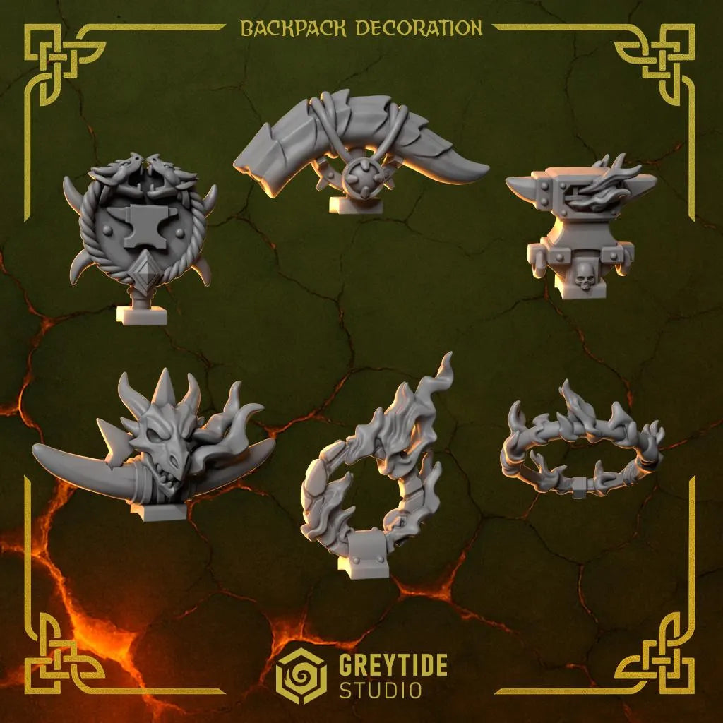 3d Printed Anvil Wardens Backpack Decorations x10 by Greytide Studio