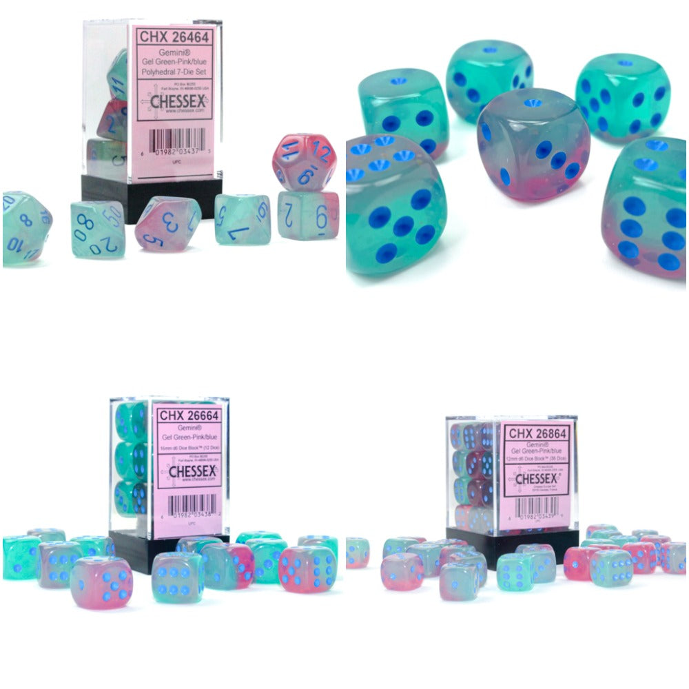 Gemini® Polyhedral Gel Green-Pink/blue Luminary™ 7-Die Set  / 16mm / 12mm / 30MM