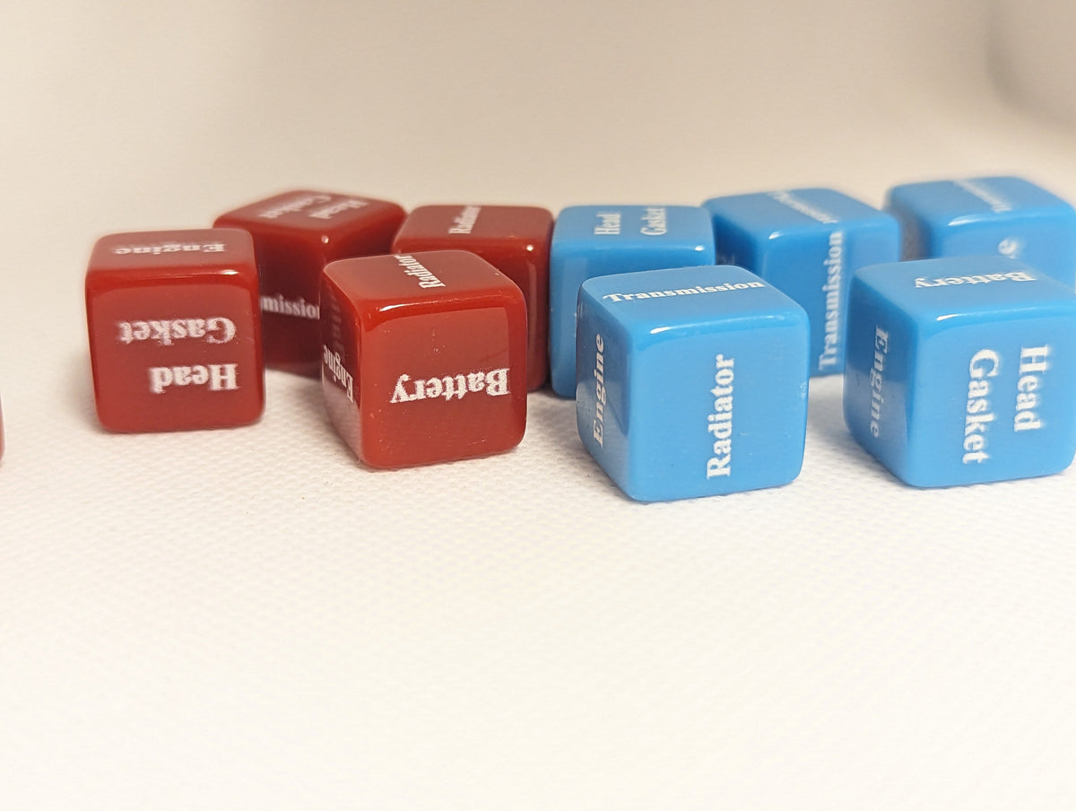 Mechanics Dice d6 | What's Wrong with Your Car Dice 6-Sided 16mm Diagnostic Dice