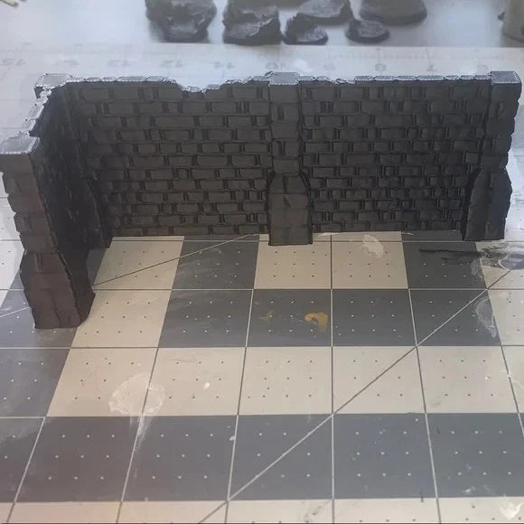Pack of 2 Damaged Brick Walls Sci Fi Industrial for 28mm Wargames