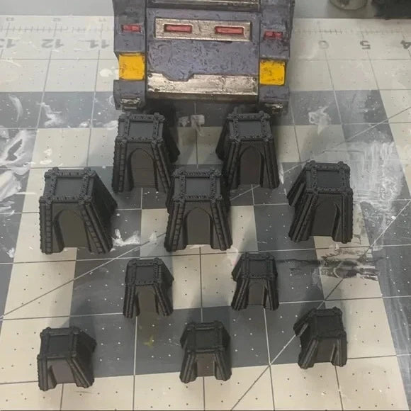 10 Pack Reinforced Concrete Dragon Teeth Tank Trap Intact Sci Fi Industrial 28mm
