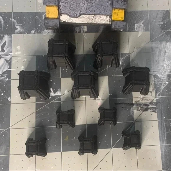 10 Pack Reinforced Concrete Dragon Teeth Tank Trap Intact Sci Fi Industrial 28mm