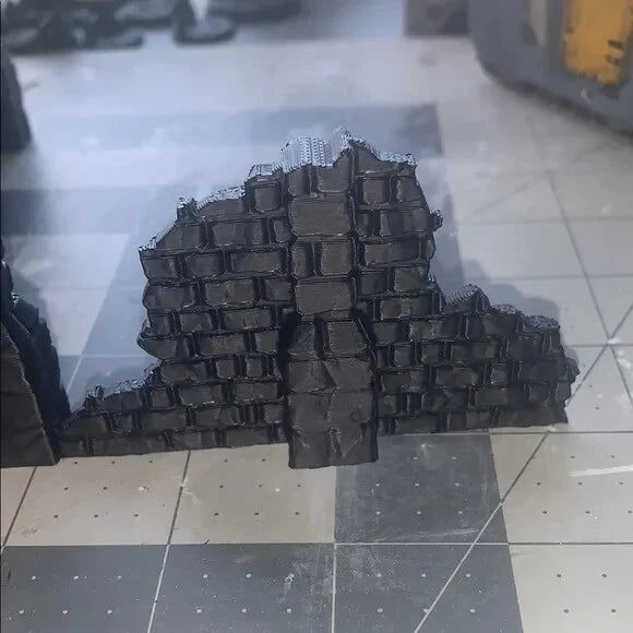 Pack of 2 Damaged Brick Walls Sci Fi Industrial for 28mm Wargames