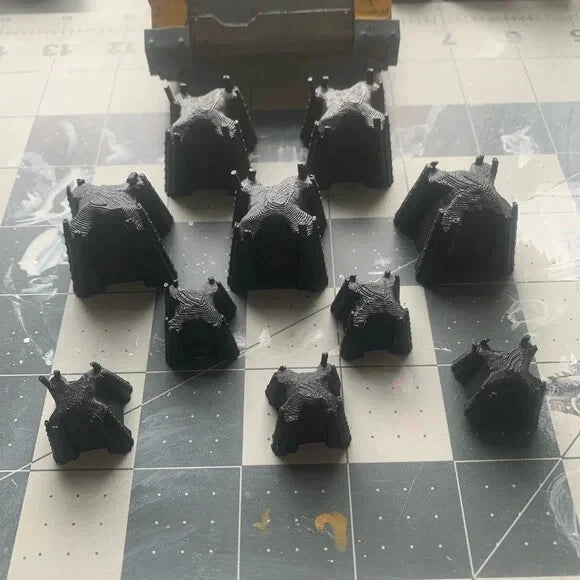 10 Pack Reinforced Concrete Dragon Teeth Tank Trap Broken Sci Fi Industrial 28mm