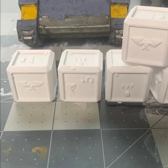 Pack of 5 Medical Crates 28mm Scenery and Terrain Sci Fi Industrial Wargames