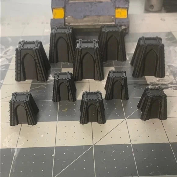 10 Pack Reinforced Concrete Dragon Teeth Tank Trap Intact Sci Fi Industrial 28mm