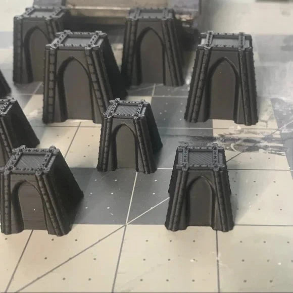 10 Pack Reinforced Concrete Dragon Teeth Tank Trap Intact Sci Fi Industrial 28mm