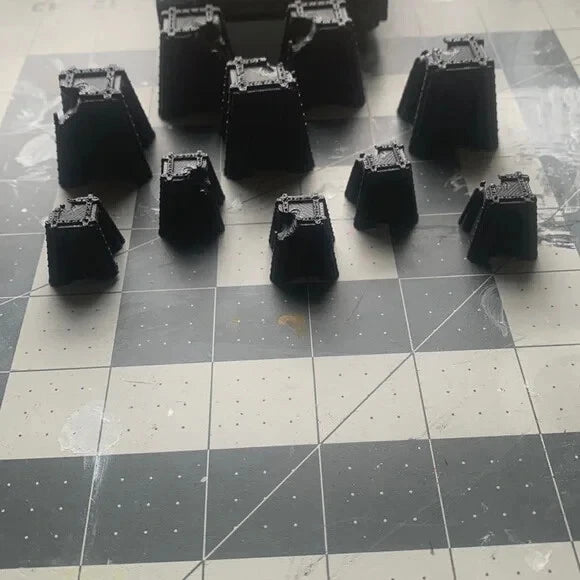 10 Pack Reinforced Concrete Dragon Teeth Tank Trap Worn Sci Fi Industrial 28mm